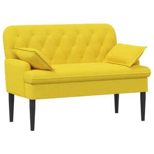 vidaXL Zweisitzer mit Knopfheftung Helles Gelb 111 x 68 x 80 cm Stoff