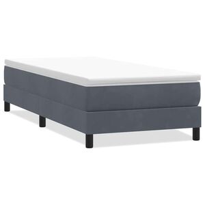 vidaXL Boxspringbett ohne Matratze Dunkelgrau 90x210 cm Samt