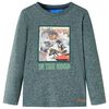 vidaXL Kinder-Langarmshirt Dunkelgr&uuml;n Melange 140