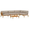 vidaXL Sofa Set mit Kissen Uni 5 pcs Taupe Massivholz Akazie