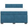 vidaXL Boxspringbett mit Matratze Blau 160x200 cm Samt