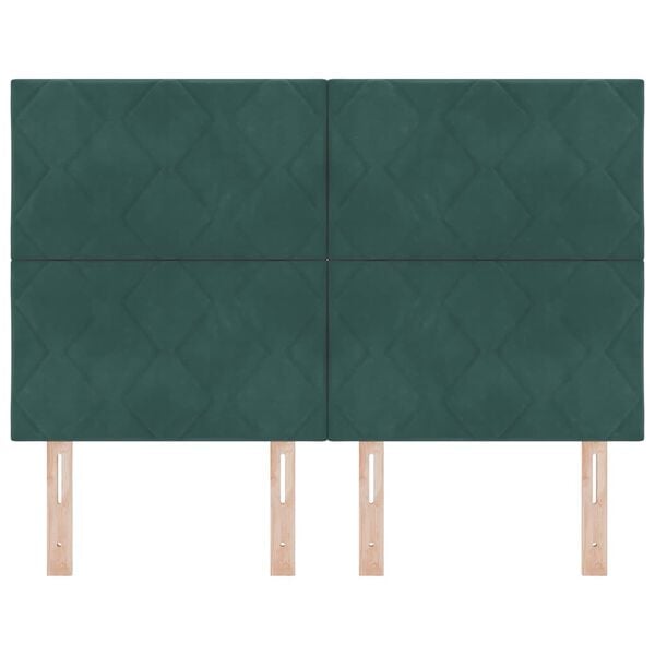 vidaXL Kopfteil mit Kopfteil Dunkelgr&uuml;n 160 cm Samt