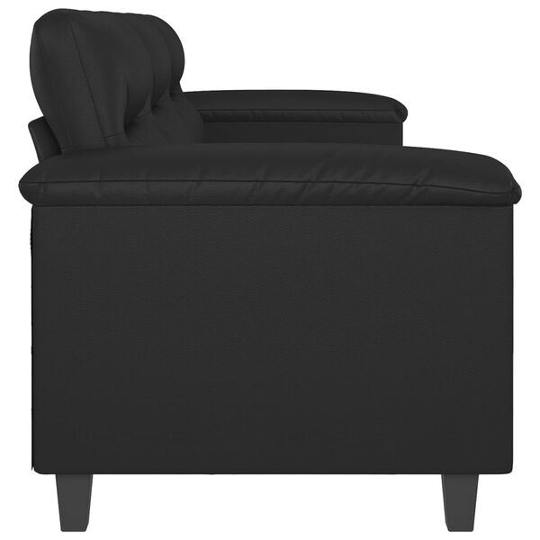 vidaXL 3-Sitzer-Sofa Schwarz 180 cm Kunstleder
