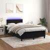 vidaXL Boxspringbett mit Matratze & LED Schwarz 120x190 cm Samt