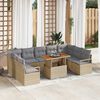 vidaXL Garten-Sofa-Set mit Speicher 10 pcs Beige Poly Rattan