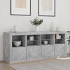 vidaXL Sideboard mit LED-Leuchten Betongrau 163x37x67 cm