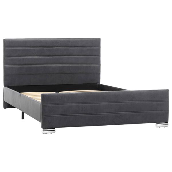 vidaXL Bettgestell Grau Wildlederimitat 120&times;200 cm