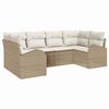 vidaXL Gartensofa-set 6 stk. 6-Sitzer Beige Poly-Rattan
