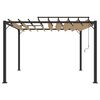 vidaXL Pergola mit Lamellendach 3x3 m Taupe Stoff und Aluminium