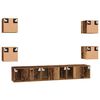 vidaXL TV-Schrankset Wandmontiert 7 pcs Altholz Holzwerkstoff