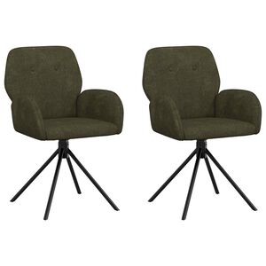 vidaXL Drehstuhl Esszimmer 2 pcs Kunstwildleder Olivegr&uuml;n