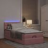 vidaXL Ottomane Bett mit Matratze & LEDs Rosa 80x200 cm Samt