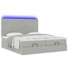 vidaXL Ottoman-Bett mit Matratzen & LEDs Hellgrau 160x200 cm Samt