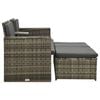 vidaXL 3-tlg. Garten-Lounge-Set mit Auflagen Poly Rattan Grau