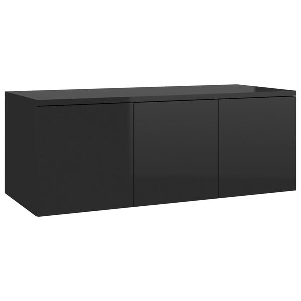 vidaXL TV-Schrank Hochglanz-Schwarz 80x34x30 cm Holzwerkstoff
