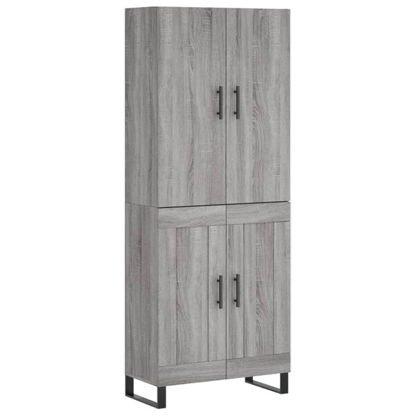 vidaXL Highboard Grau Sonoma 69,5x34x180 cm Holzwerkstoff