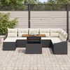 vidaXL Garten-Sofa-Set mit Speicher 9 pcs Schwarz Poly Rattan