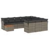 vidaXL 11-tlg. Garten-Sofagarnitur mit Kissen Grau Poly Rattan