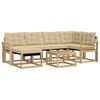 vidaXL Outdoor-Sofagarnitur mit Kissen 7 pcs Wei&szlig; und Beige