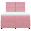 vidaXL Boxspringbett mit Matratze Rosa 140x190 cm Samt