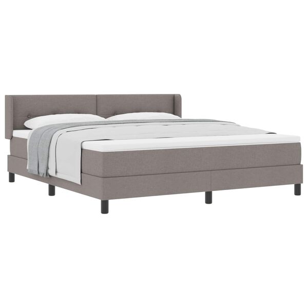 vidaXL Boxspringbett mit Matratze Taupe 200 x 180 cm Polyester