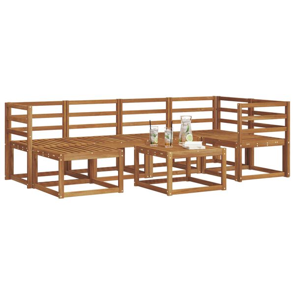 vidaXL Outdoor-Sofagarnitur 7 pcs Natur Massivholz Akazie