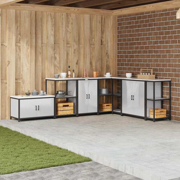 vidaXL K&uuml;chenaufbewahrung mit Regal Silber 60 x 50 x 92 cm Stahl