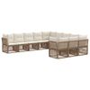 vidaXL Gartensofa-set 11 pcs Beige Poly-Rattan