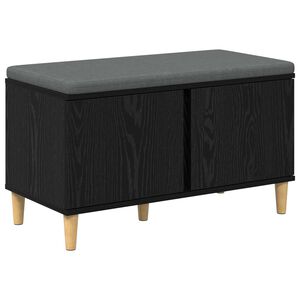 vidaXL Flurbank mit Kissen mit Speicher Schwarze Eiche 80 x 38 x 46 cm