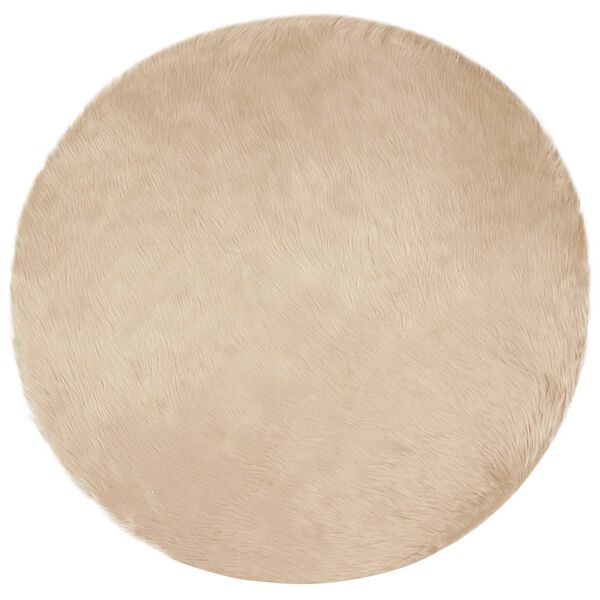 vidaXL Kunstschaffell Teppich Tafalla Beige &Oslash; 80 cm Polyester