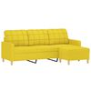 vidaXL 3-Sitzer-Sofa mit Hocker Hellgelb 180 cm Stoff