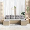 vidaXL Gartensofa-set mit Kissen 6 pcs Beige und Hellgrau Poly Rattan