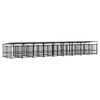 vidaXL Outdoor-Hundezwinger mit Dach Stahl 16,89 m&sup2;