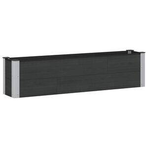 vidaXL Hochbeet Schwarz 150 x 30 x 36 cm WPC und Aluminium