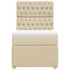 vidaXL Boxspringbett mit Matratze Creme 90x200 cm Stoff