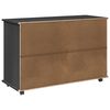 vidaXL Rollschrank Mit Rad Grau 100 x 39 x 65,5 cm Massivholz Kiefer