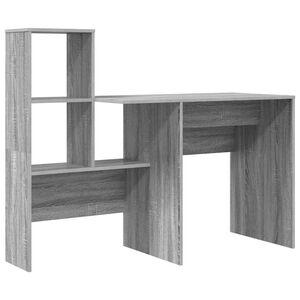vidaXL Schreibtisch Graues Sonoma Holzwerkstoff 131,5 x 50 x 106,5 cm