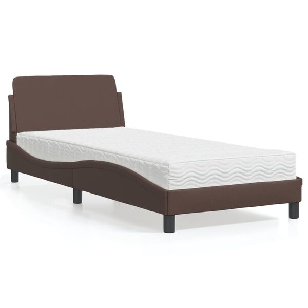 vidaXL Bett mit Matratze "Dover" Braun 80x200 cm Kunstleder