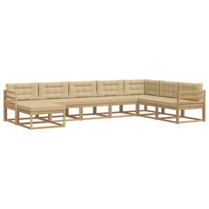 vidaXL Outdoor-Sofagarnitur 8 stk. Wei&szlig; und Beige