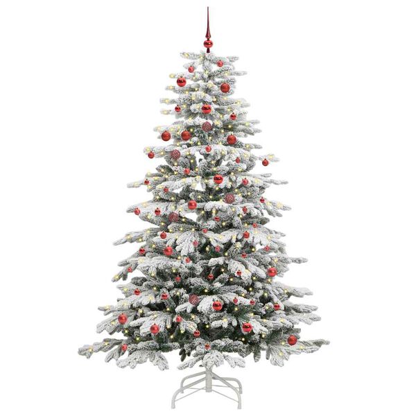 vidaXL K&uuml;nstlicher klappbarer Weihnachtsbaum Wei&szlig; 210 cm PE und PVC