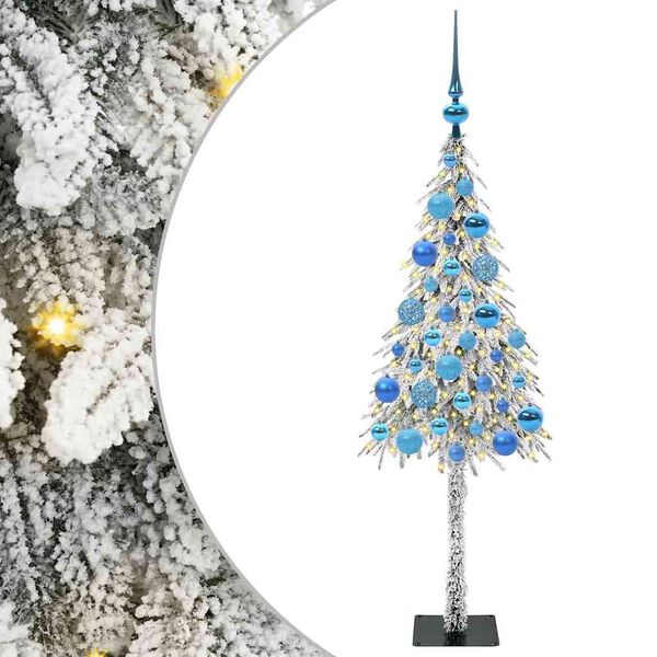 vidaXL Weihnachtsbaum mit 150 LEDs Wei&szlig; 120 cm PE und Stahl