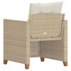 vidaXL Gartensessel mit Kissen Beige Poly Rattan