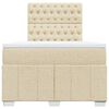 vidaXL Boxspringbett mit Matratze Creme 120x200 cm Stoff