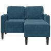 vidaXL 2-Sitzer-Sofa mit Chaiselongue L-Form Blau 125 cm Samt