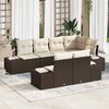 vidaXL Gartensofa-set mit Speicher 7 pcs Braun und Creme Poly-Rattan
