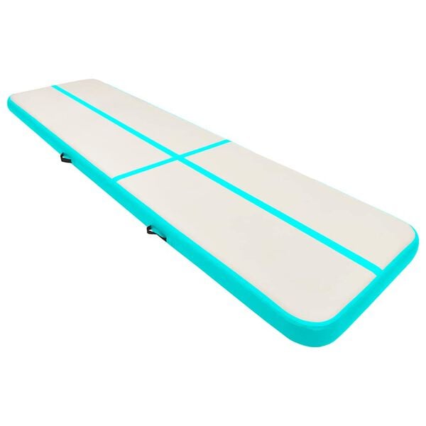 vidaXL Aufblasbare Gymnastikmatte mit Pumpe 600x100x20 cm PVC Gr&uuml;n