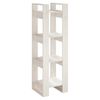 vidaXL B&uuml;cherregal/Raumteiler Wei&szlig; 41x35x125 cm Massivholz Kiefer