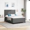 vidaXL Boxspringbett mit Matratze Dunkelgrau 140 x 190 cm Stoff