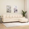 vidaXL 3-Sitzer-Sofa mit Hocker Creme 210 cm Samt