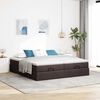 vidaXL Ottoman-Bett mit Matratzen Dunkelbraun 200x200 cm Stoff